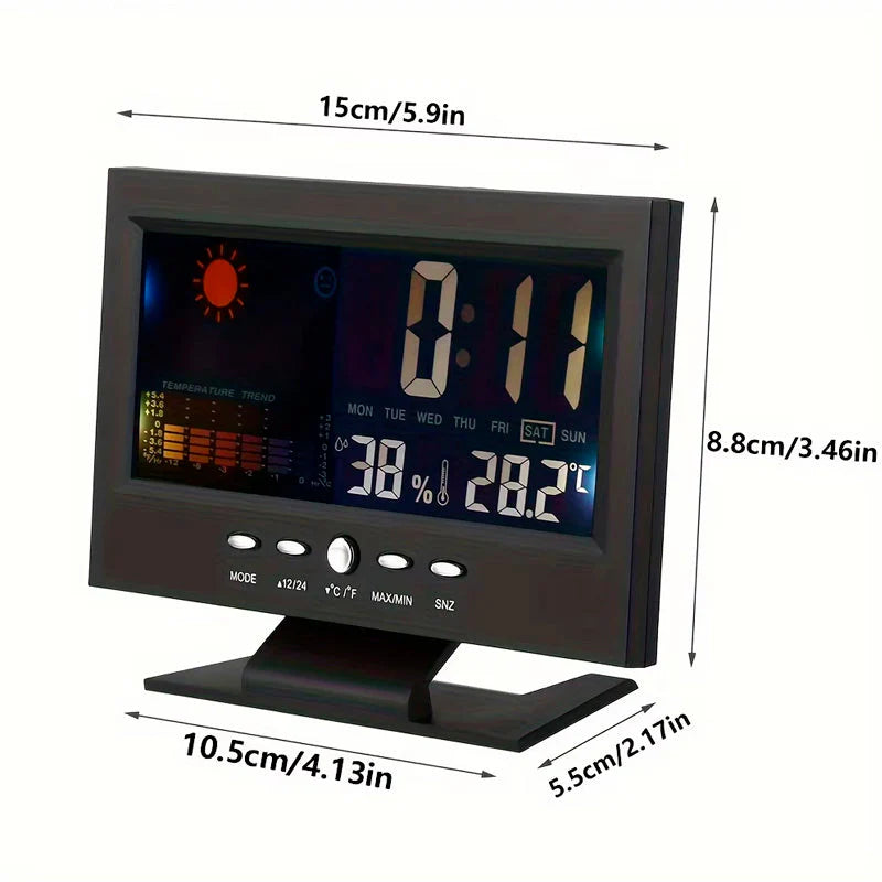 ⏰ Reloj Digital Meteorologico 4 en 1: Hora, Clima, Humedad y Despertador