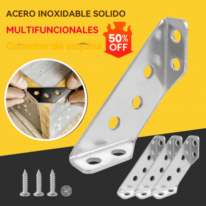 【4/8/16 Juego】Soportes para muebles de acero inoxidable, con tornillos para montaje