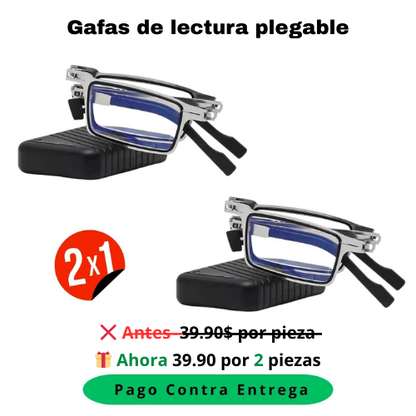 🔥Oferta 2X1🔥 2×1 Gafas de Lectura Plegables – Ultraligeras, Sin Tornillos, Protección Luz Azul