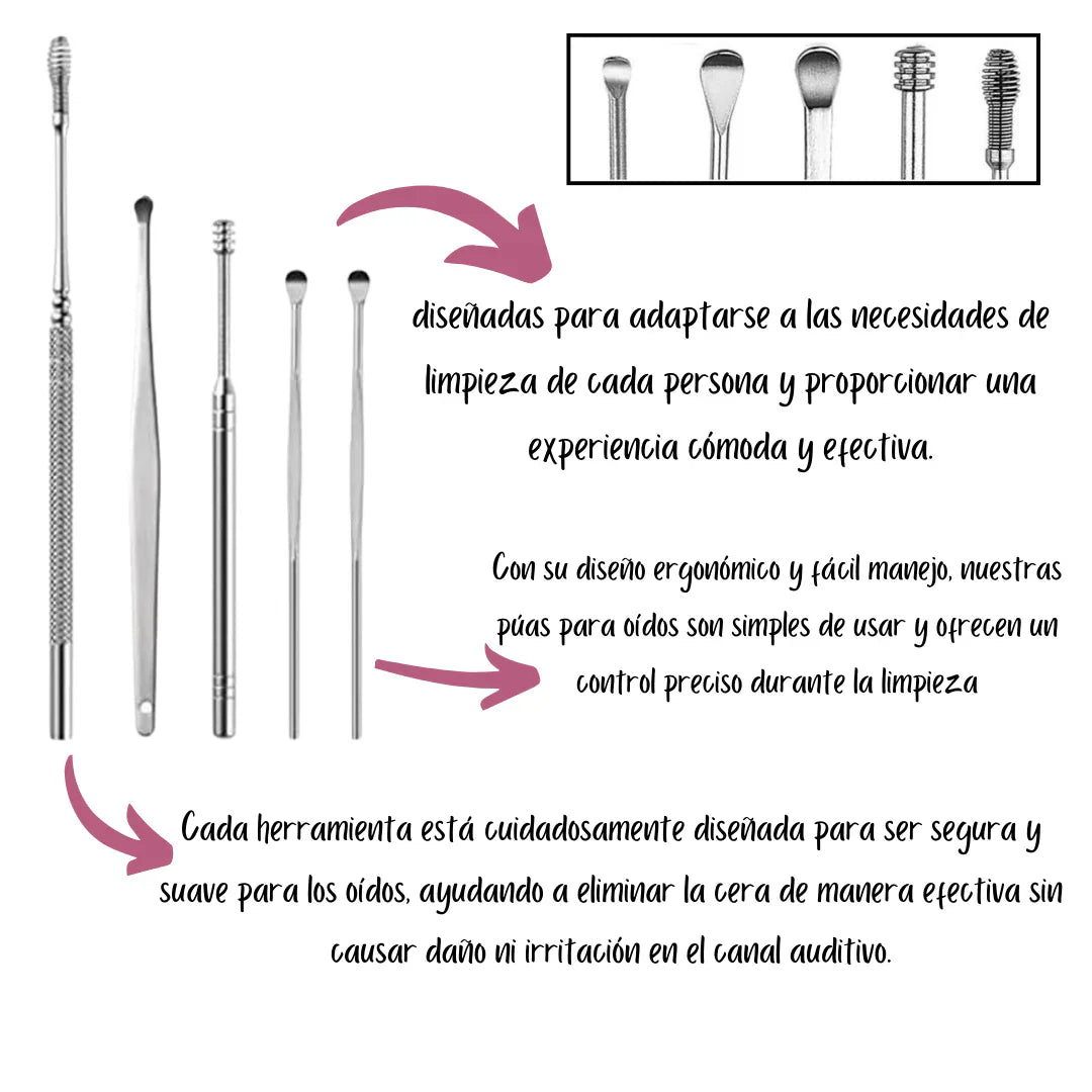 🔥¡Compra 1 y llévate 1 GRATIS!✨ Kit de limpieza de oídos: preciso, seguro y reutilizable